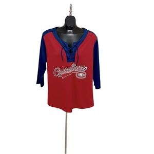 Women's Canadians 3/4-Sleeve Shirt by NHL Official Licensed Product Size XL
